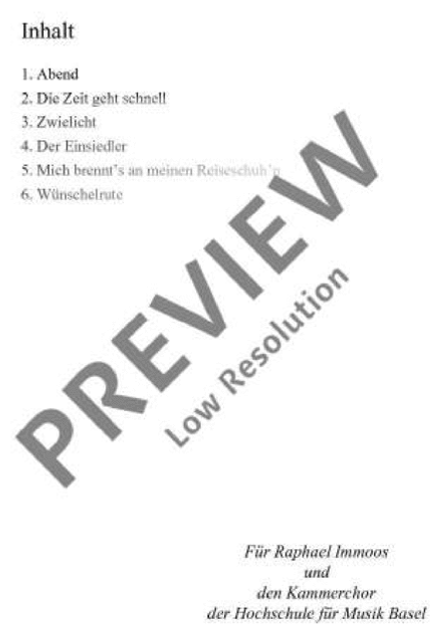 Sechs Eichendorff-Gesänge Mixed Choir scores gallery preview page 3