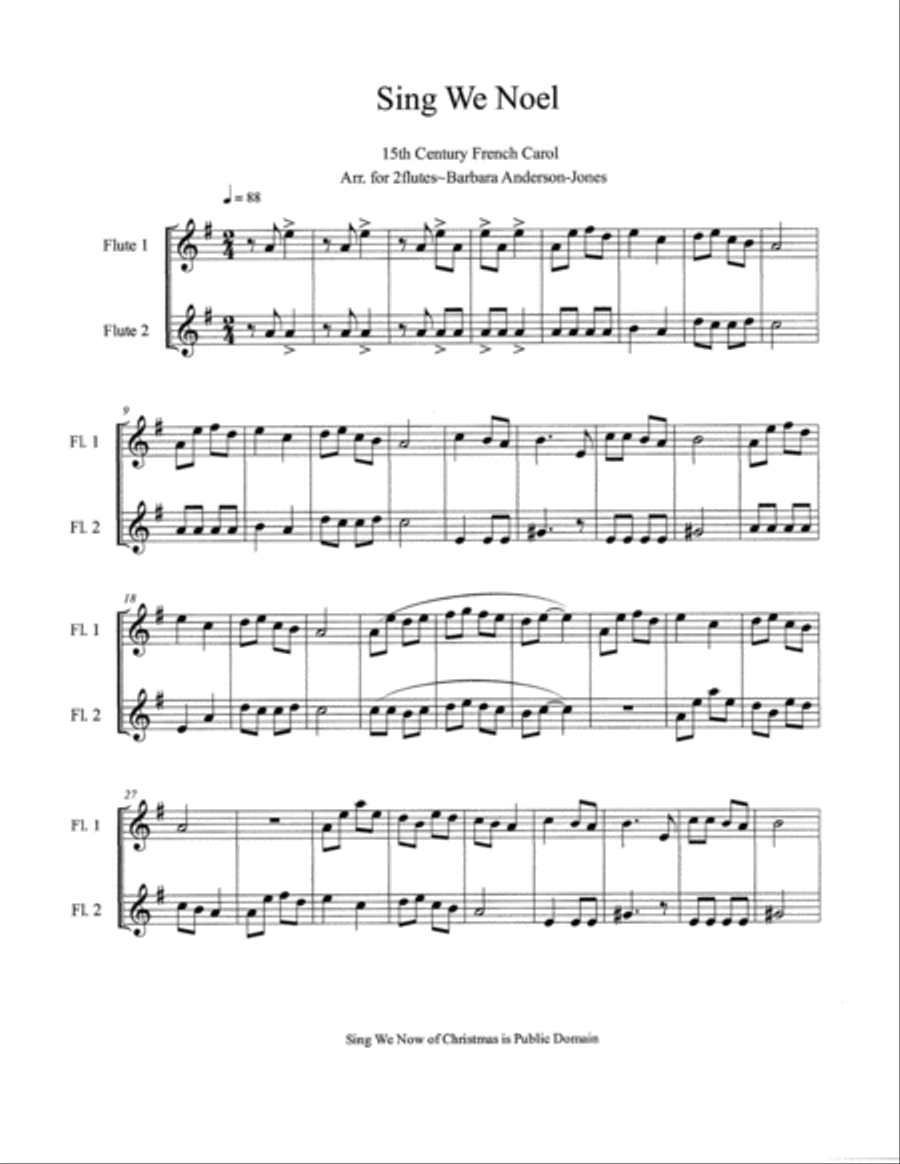 Sing We Now Of Christmas (Flute Duet) Flute Duet scores gallery preview page 2