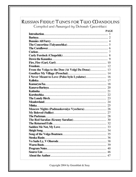 Russian Fiddle Tunes for Two Mandolins