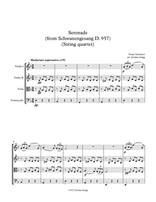 Serenade (from Schwanengesang D 957) (String quartet)