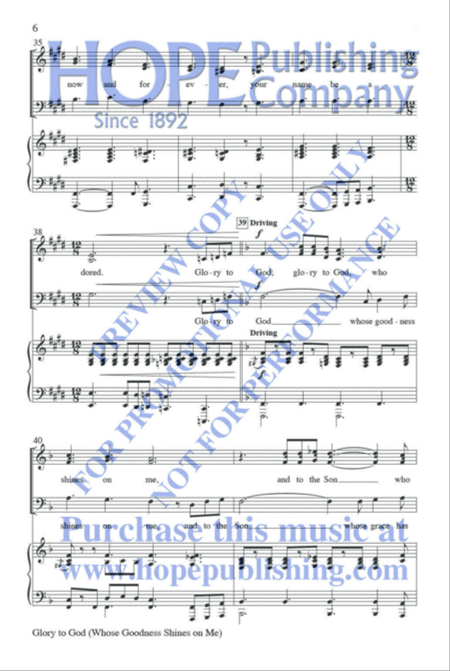 Glory to God (Whose Goodness Shines on Me) 3-Part scores gallery preview page 7