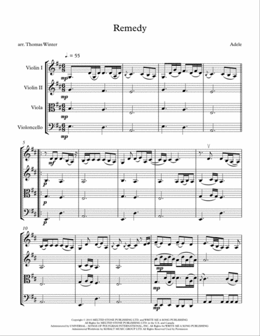 Remedy String Quartet scores gallery preview page 1