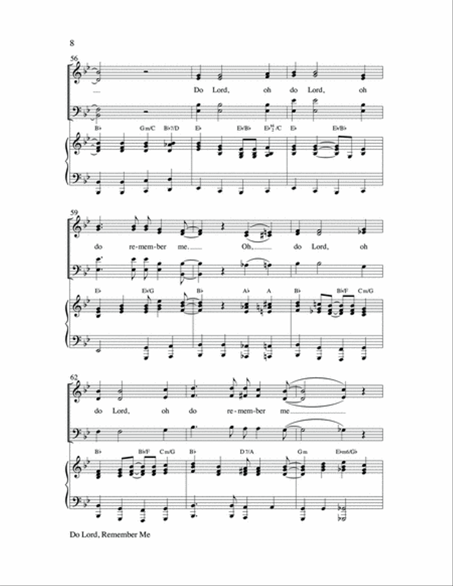 Do Lord, Remember Me 4-Part scores gallery preview page 8