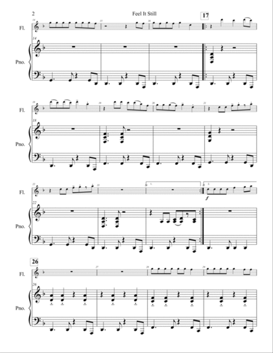 Feel It Still Flute Solo scores gallery preview page 3
