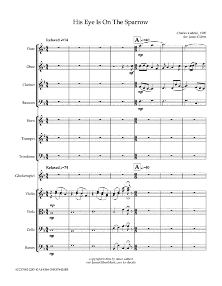 His Eye Is On The Sparrow Full Orchestra scores gallery preview page 2