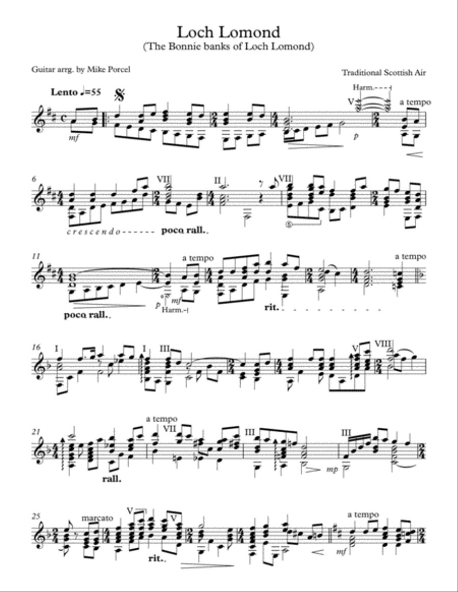 The Bonnie Banks Of Loch Lomond Guitar Solo scores gallery preview page 2