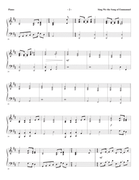 Sing We the Song of Emmanuel (arr. Joseph M. Martin) - Piano