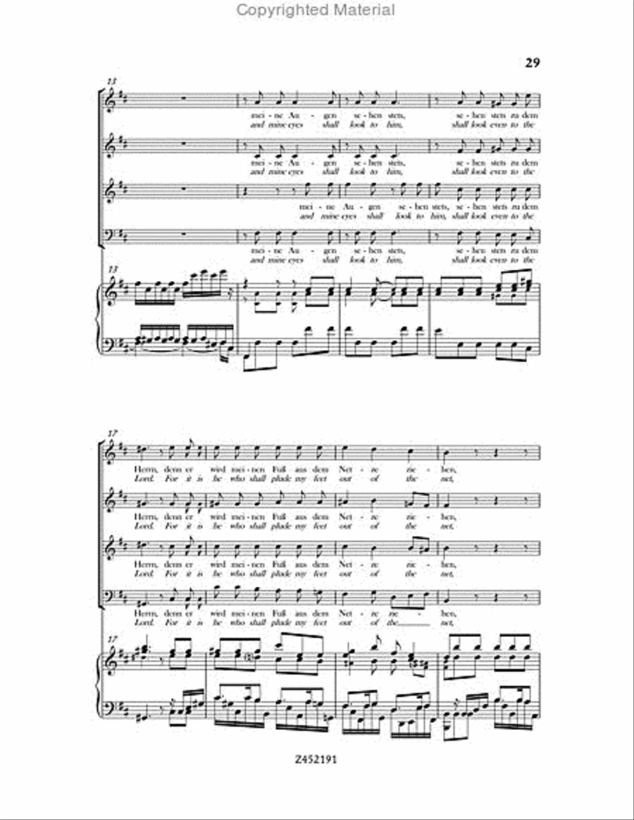 Nach dir, Herr, Verlanget Mich, BWV 150 Choir scores gallery preview page 29