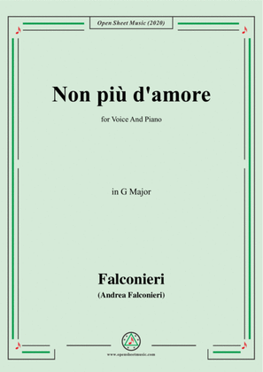 Book cover for Falconieri-Non più d'amore,in G Major,for Voice and Piano