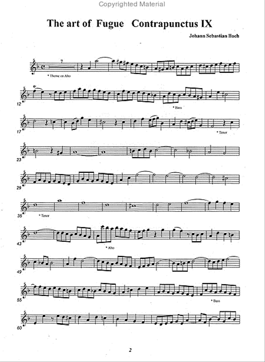 The Art of Fugue: Contrapunctus 9 4-Part scores gallery preview page 2