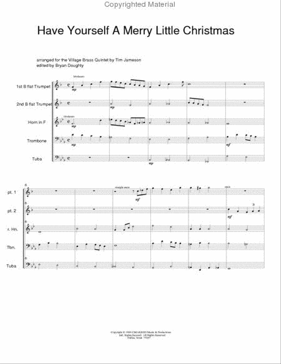 Have Yourself a Merry Christmas Brass Quintet scores gallery preview page 2