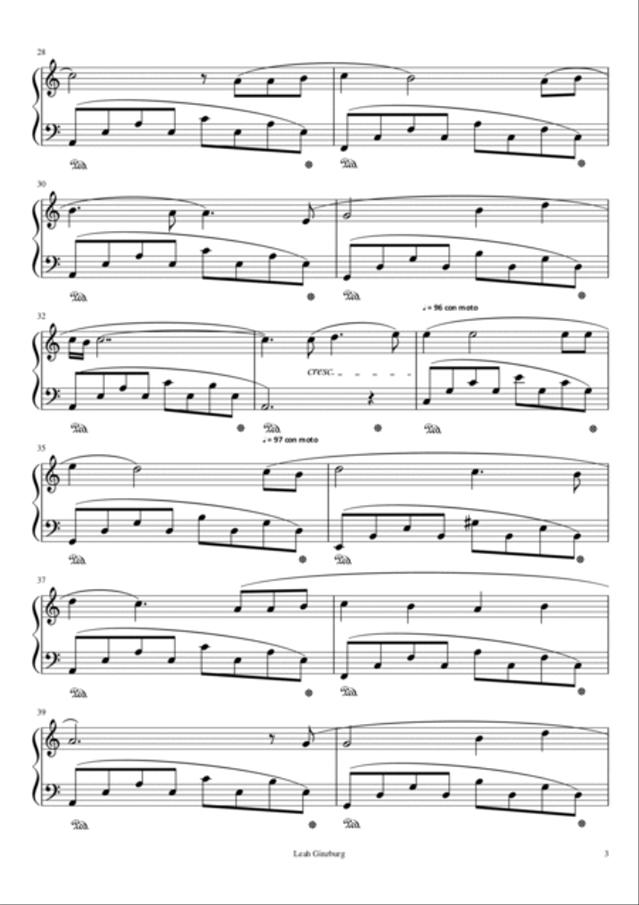 Shir Lamaalot Esa Einai (Psalm 121) Piano Solo scores gallery preview page 3