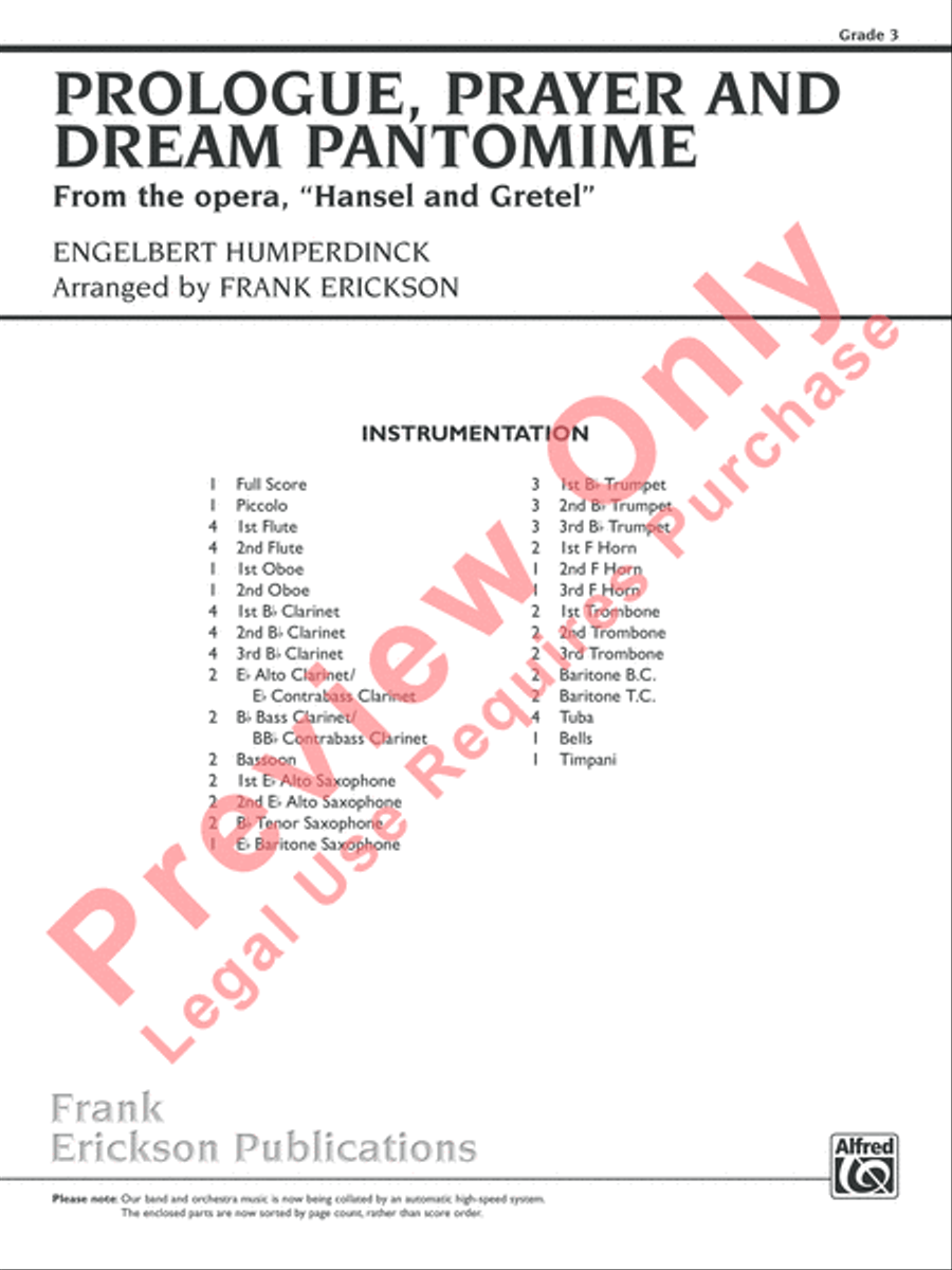 Prologue Prayer and Dream Pantomime (from the opera Hansel and Gretel) Concert Band scores gallery preview page 2
