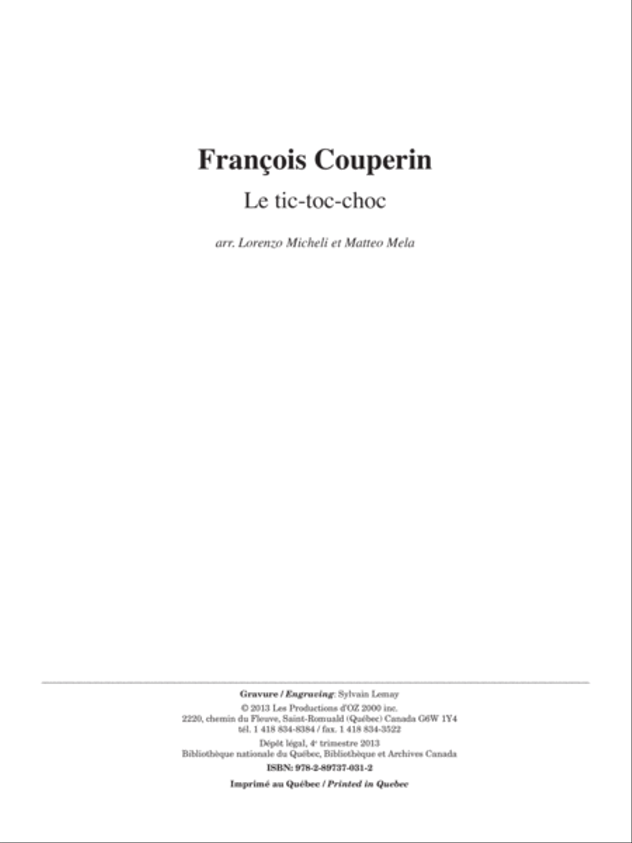 Le tic-toc-choc Classical Guitar scores gallery preview page 1