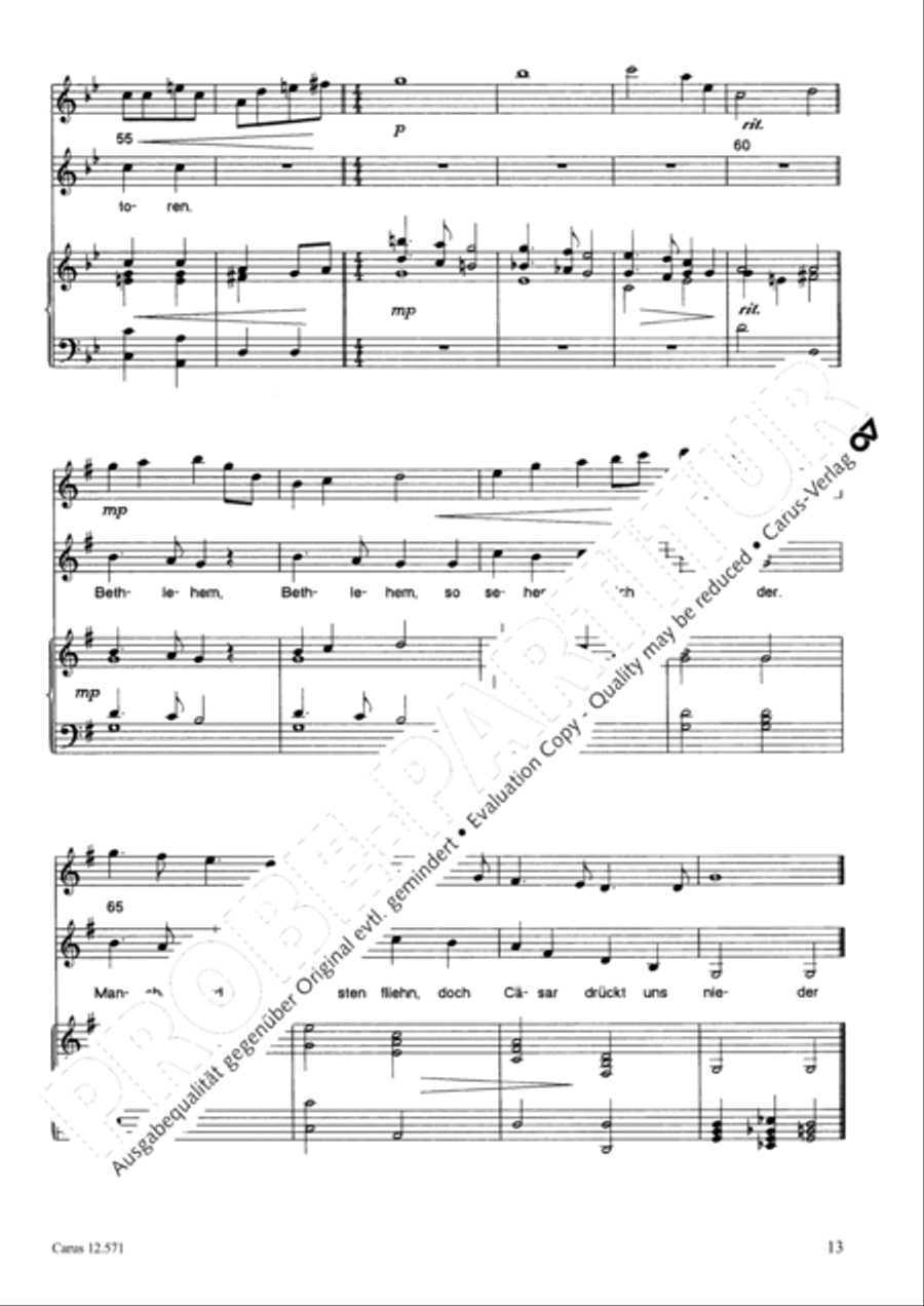 O je, Bethlehem Unison Choir scores gallery preview page 14