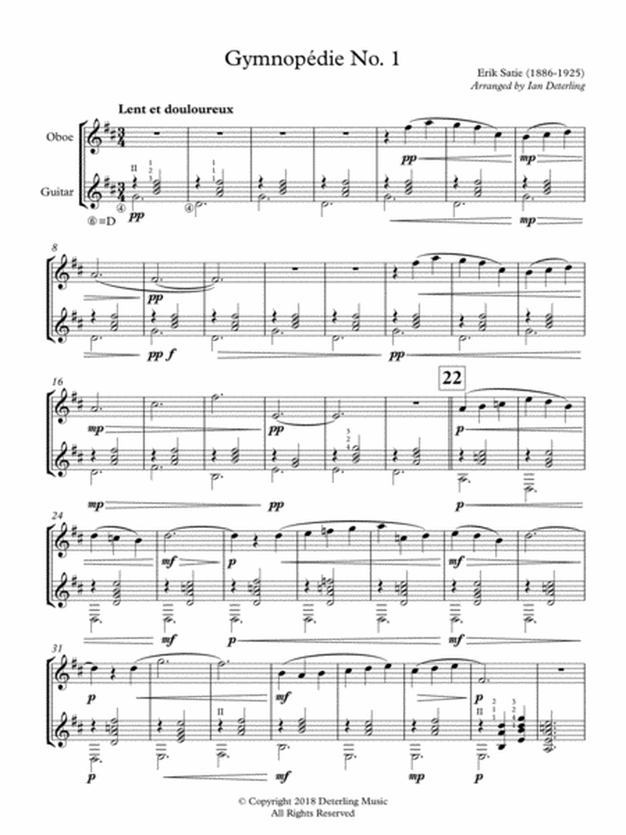 Gymnopédie No. 1 (Oboe, Guitar) image number null