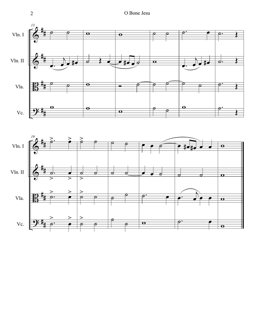 O Bone Jesu (for String Quartet) String Quartet scores gallery preview page 3
