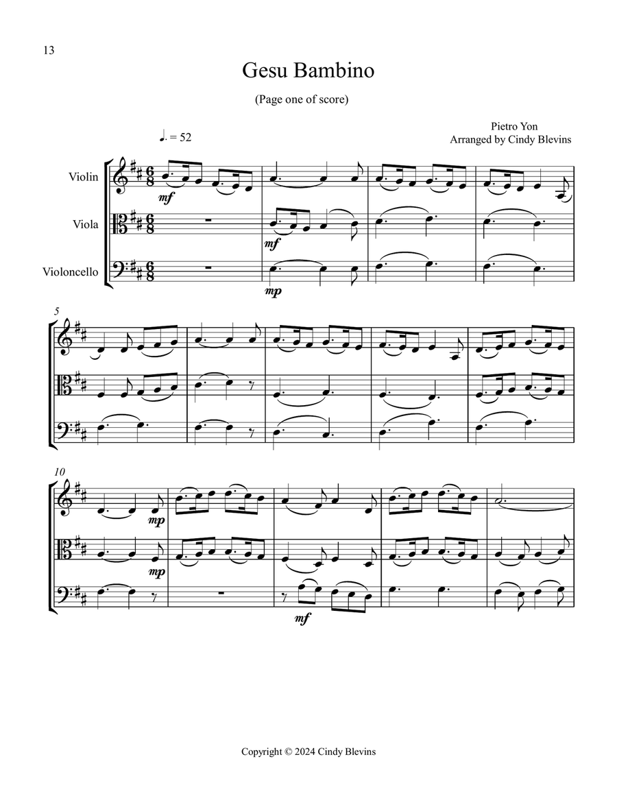 Violin, Viola and Cello for Christmas, Vol. III (12 Arrangements) String Trio scores gallery preview page 2