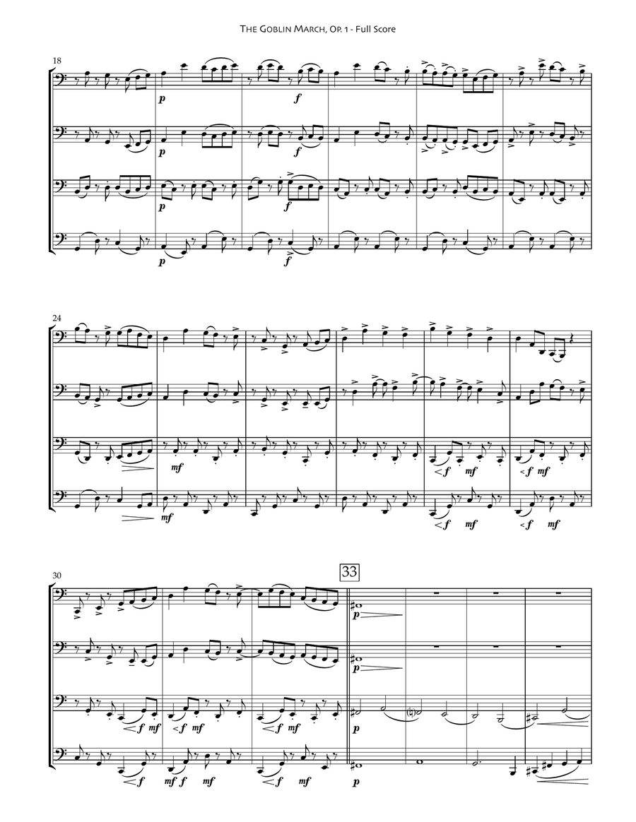 The Goblin March (for bassoon quartet) Bassoon Quartet scores gallery preview page 6