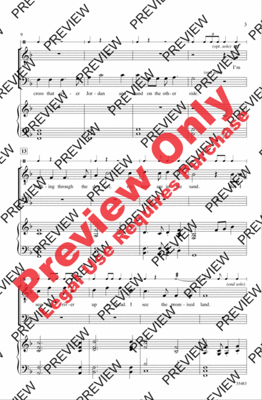On My Way to Jordan Men's Choir scores gallery preview page 3