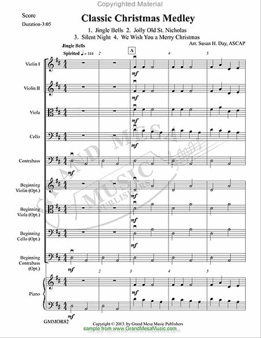Classic Christmas Medley String Orchestra scores gallery preview page 2