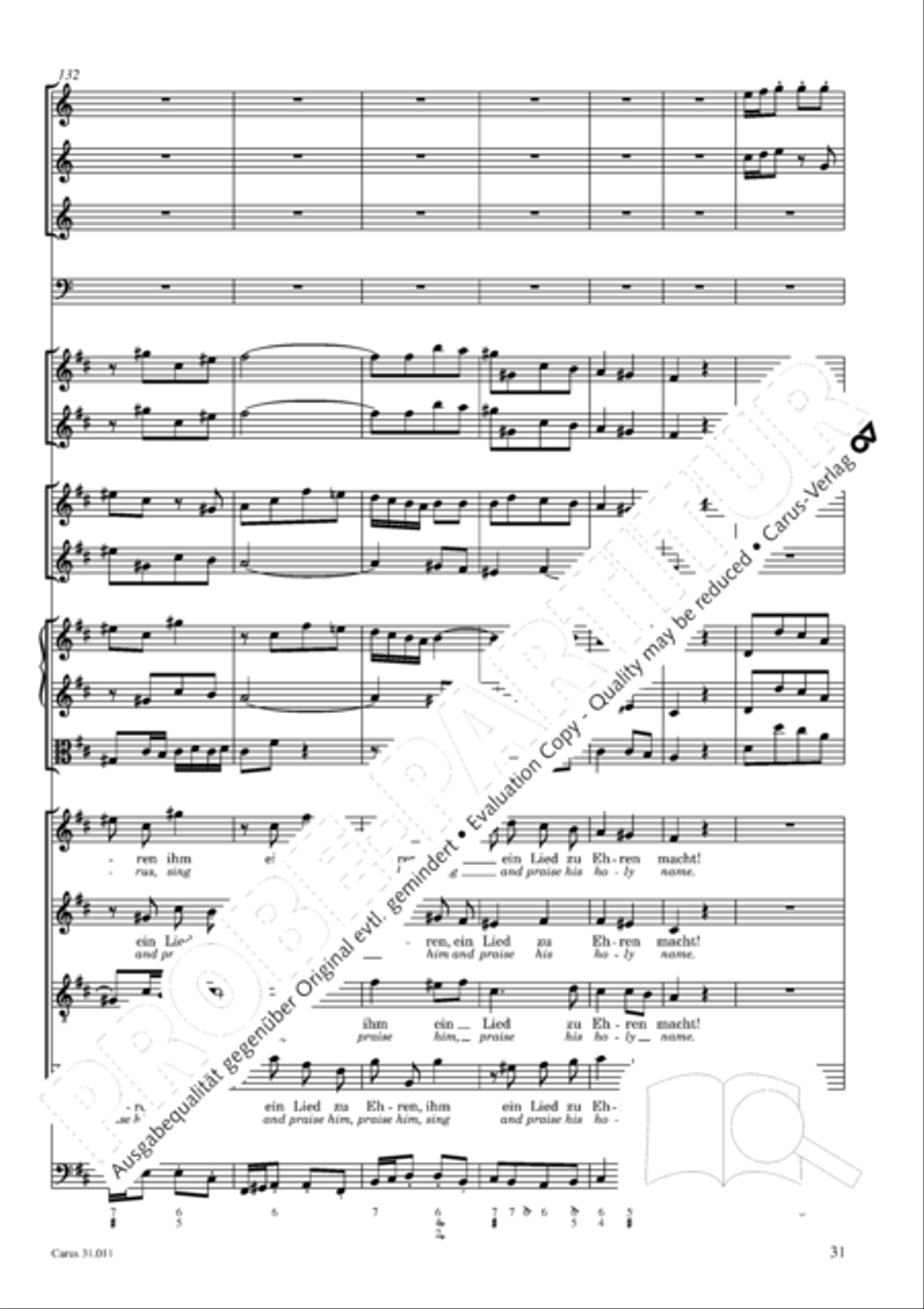 Lobet Gott in seinen Reichen (Himmelfahrtsoratorium) 4-Part scores gallery preview page 32