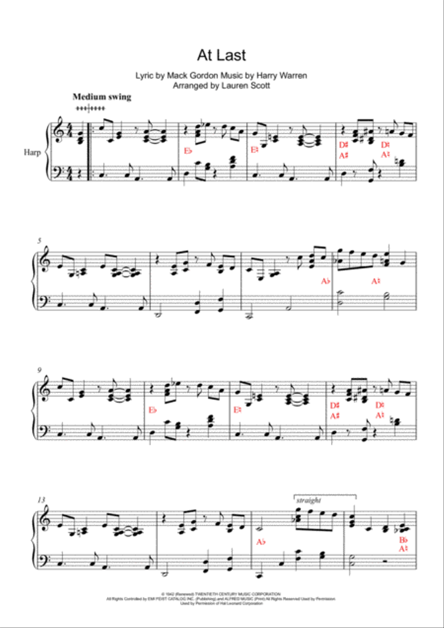 At Last Harp scores gallery preview page 1
