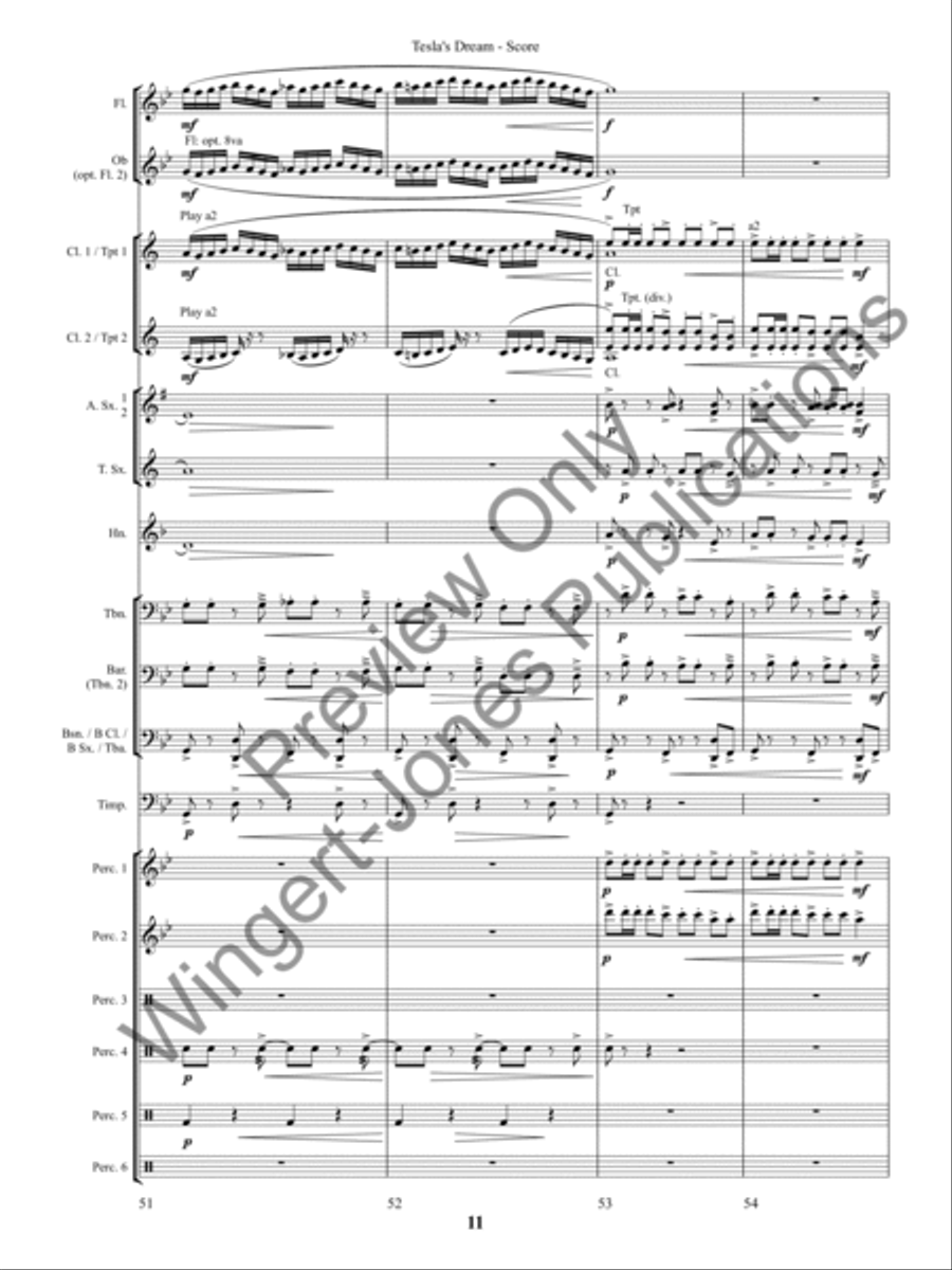 Tesla's Dream (Score) Concert Band scores gallery preview page 14