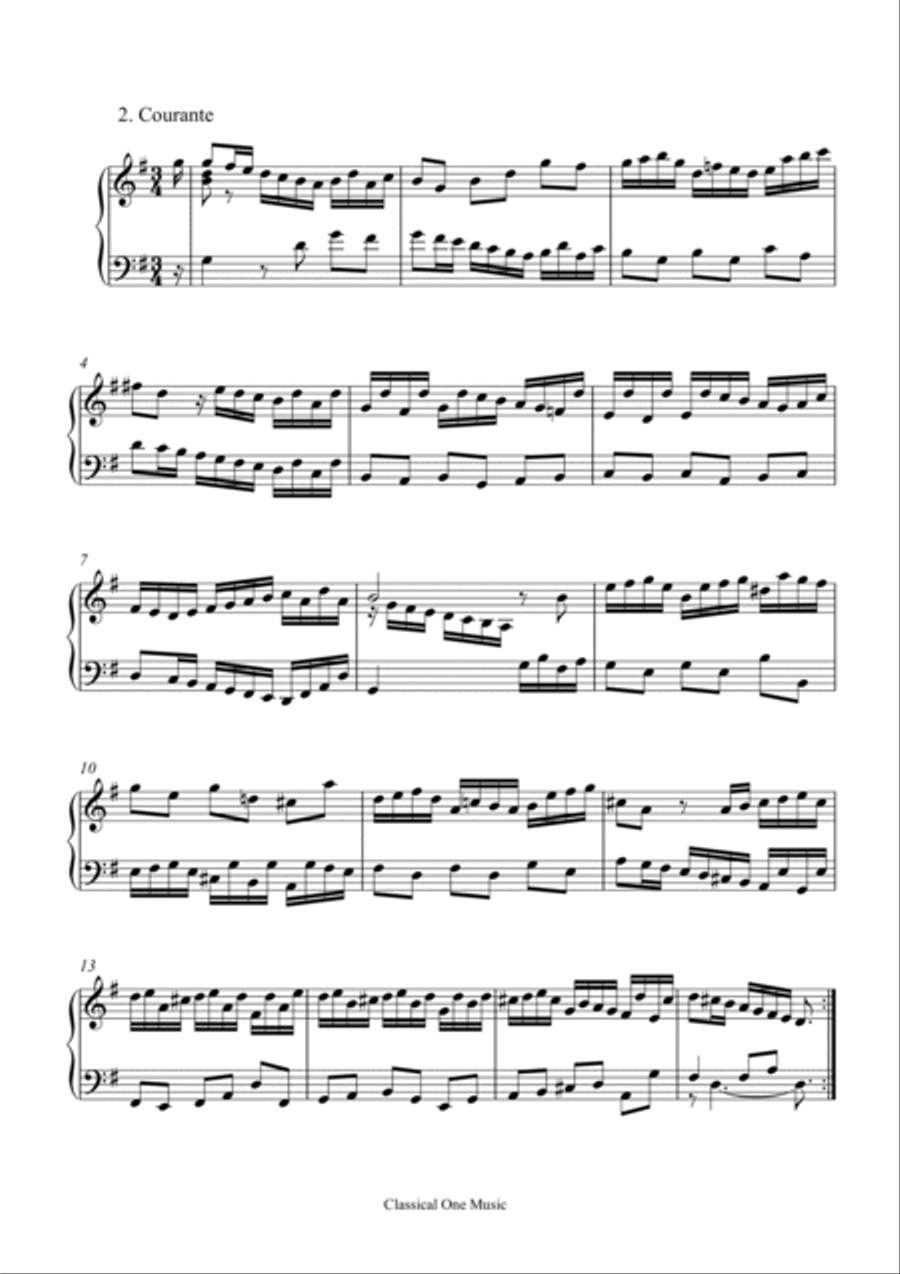 Bach-French Suite No.5 in G major, BWV 816(Piano) Piano Solo scores gallery preview page 4