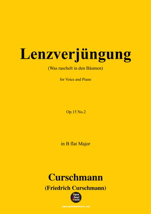 Book cover for Curschmann-Lenzverjüngung(Was raschelt in den Bäumen),Op.15 No.2,in B flat Major