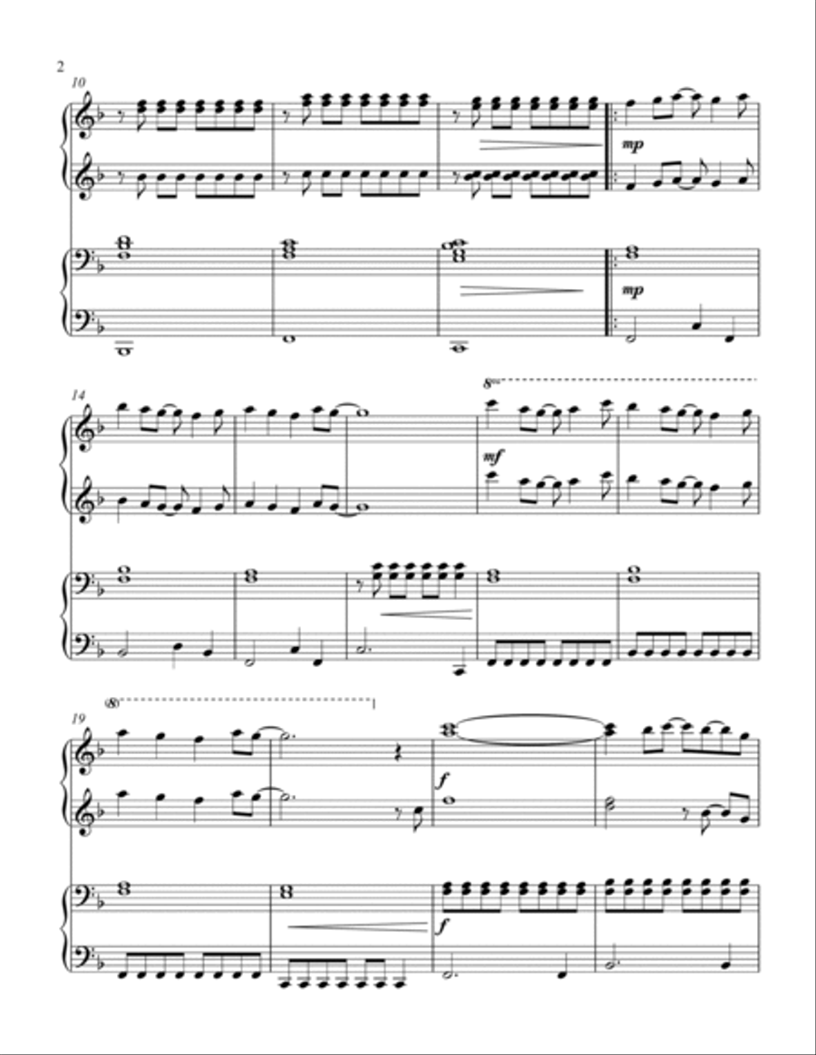 The Lion Sleeps Tonight 1 Piano, 4-Hands scores gallery preview page 3