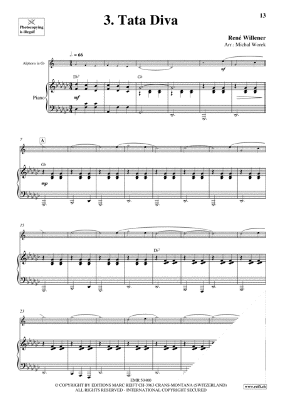 20 Alphorn Solos Volume 2 Piano Accompaniment scores gallery preview page 5