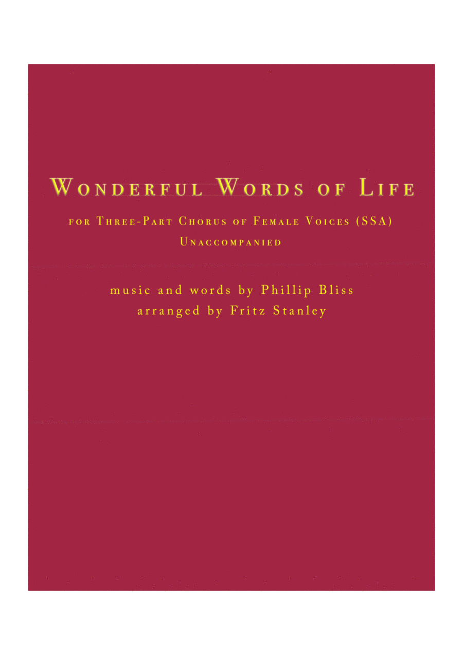 Wonderful Words of Life - SSA A Cappella SSA scores gallery preview page 1