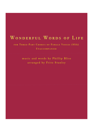 Book cover for Wonderful Words of Life - SSA A Cappella