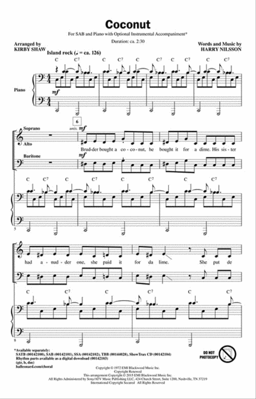 Coconut Coconut 3-Part scores gallery preview page 2