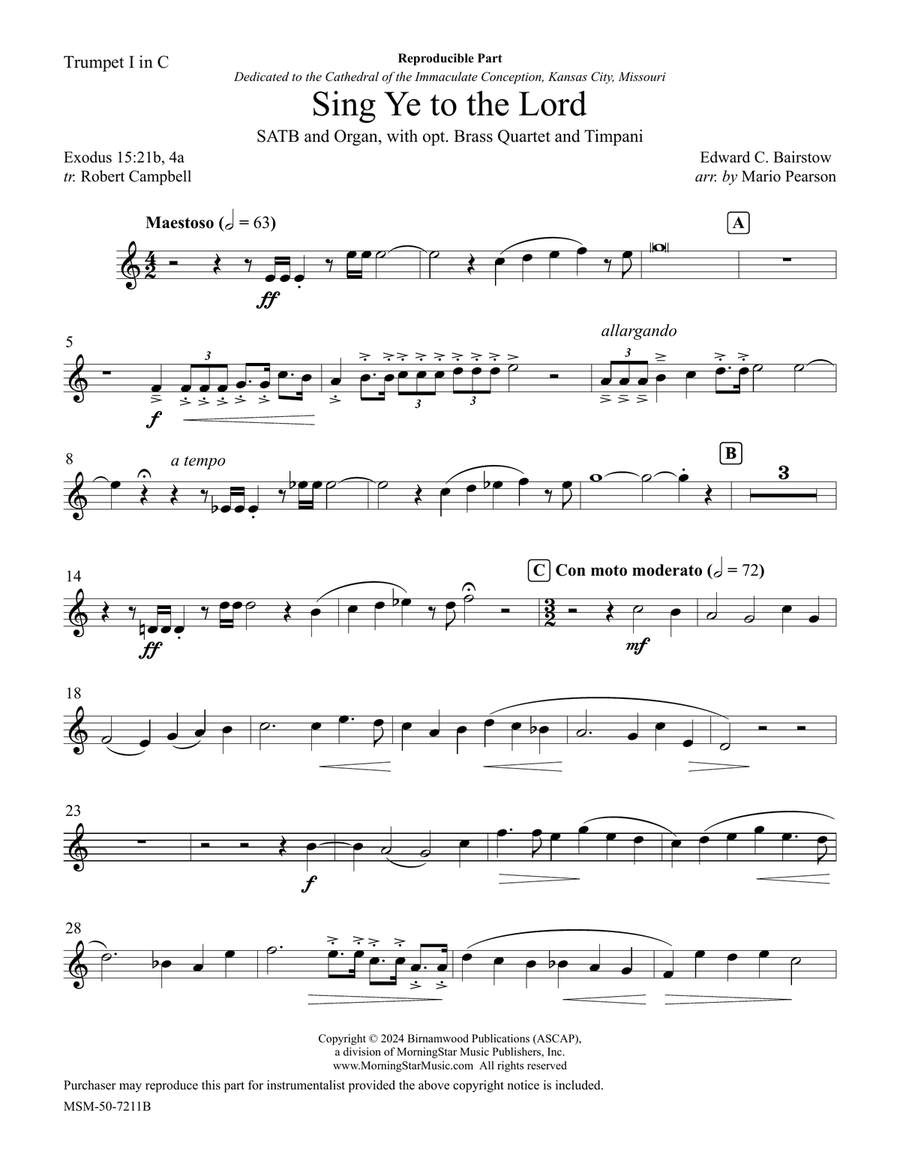 Sing Ye to the Lord Trombone scores gallery preview page 2
