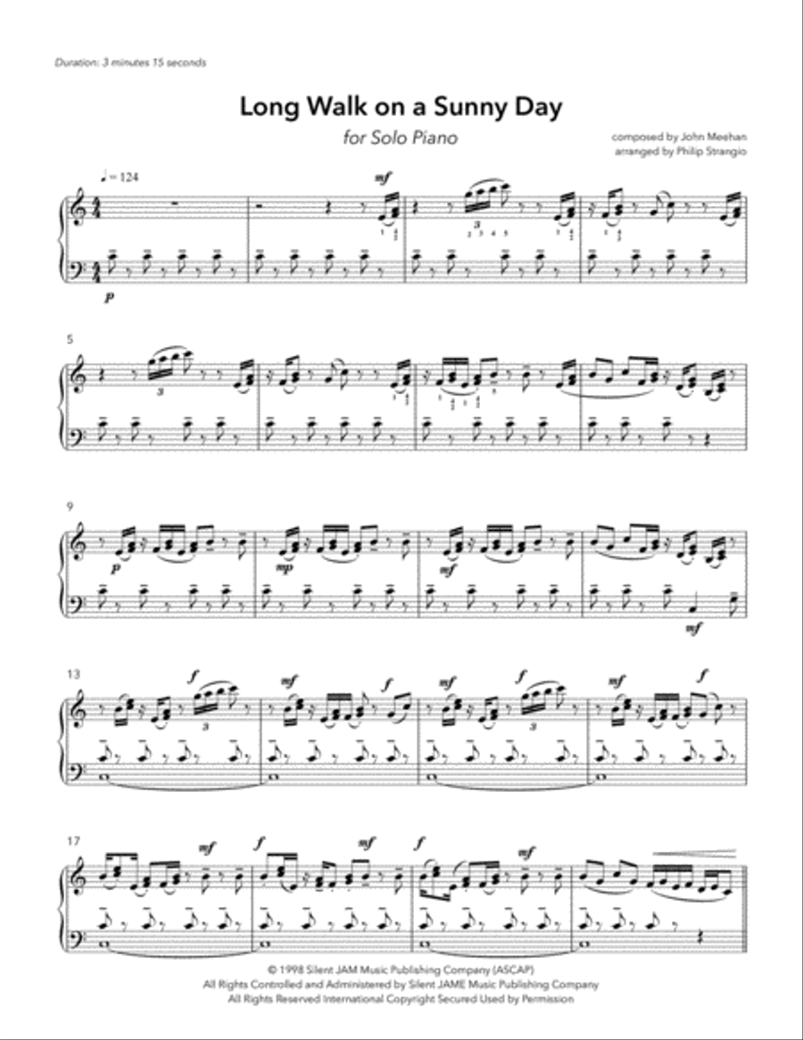 Long Walk on a Sunny Day Piano Solo scores gallery preview page 2