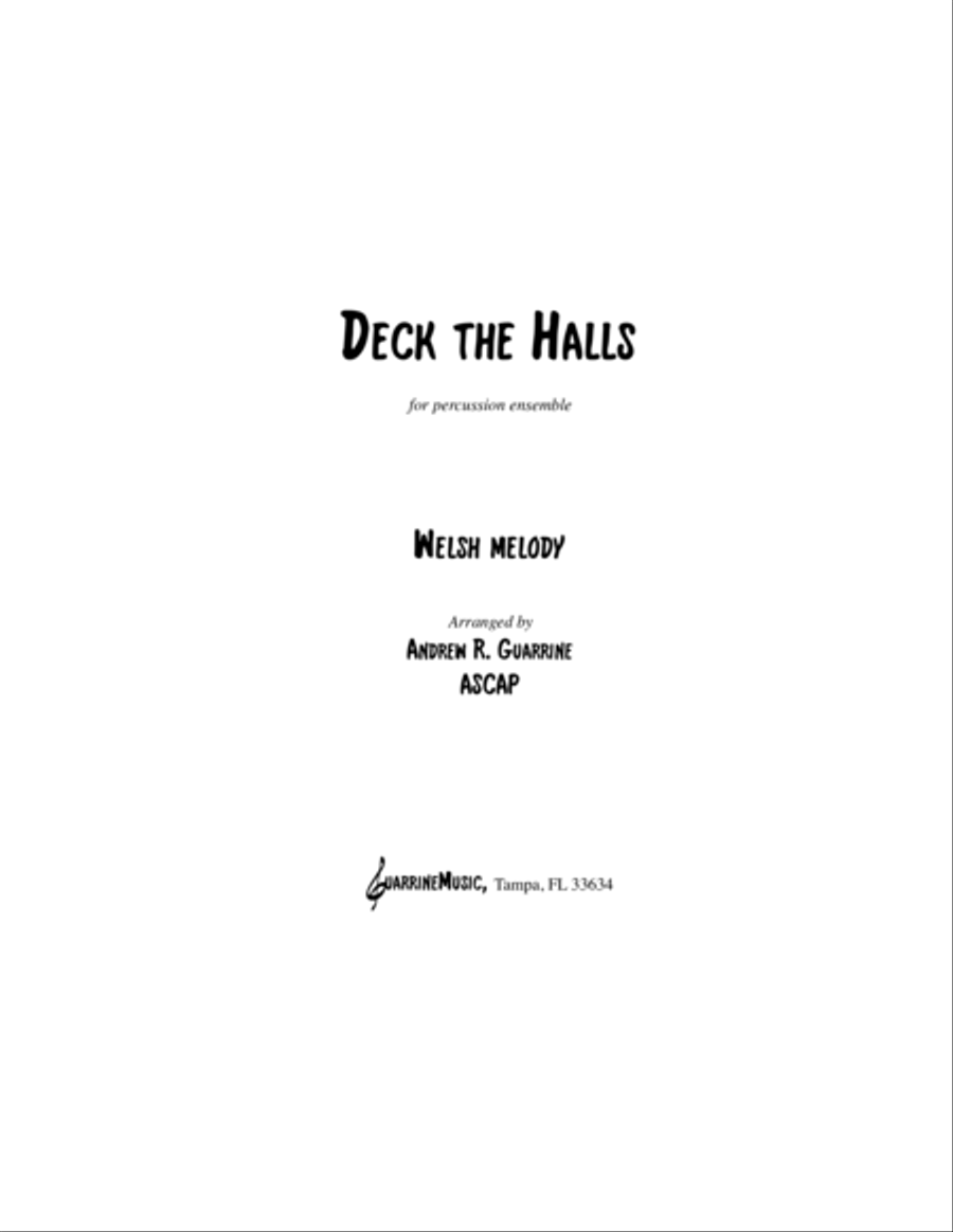 Deck the Halls Percussion Ensemble scores gallery preview page 1