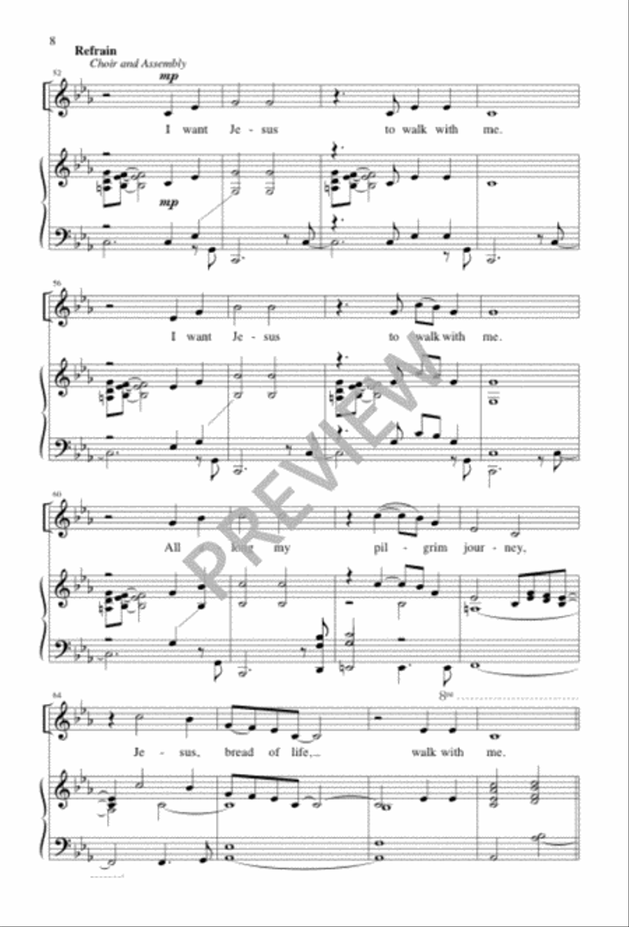 I Want Jesus to Walk with Me 3-Part scores gallery preview page 8