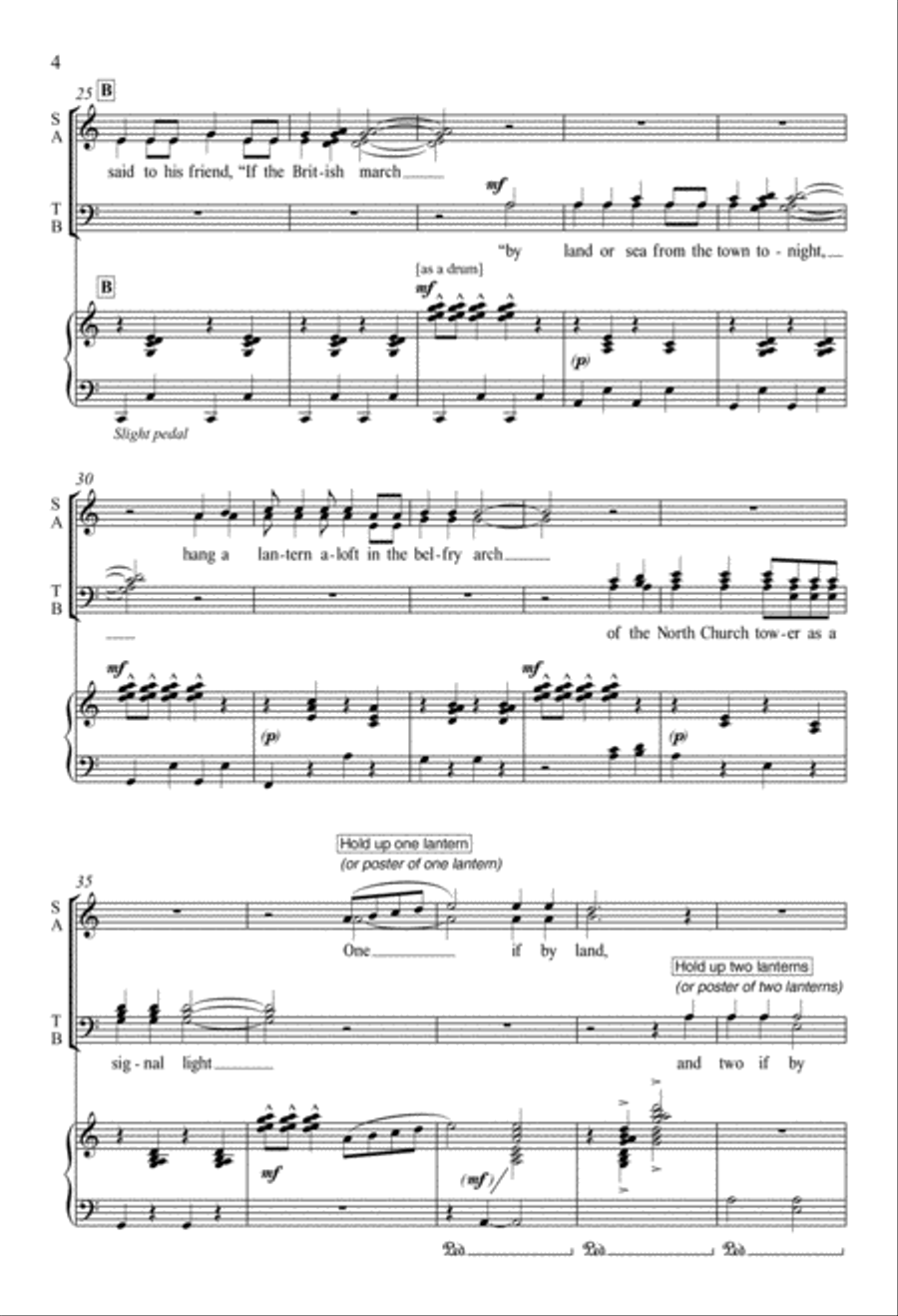 The Midnight Ride of Paul Revere 4-Part scores gallery preview page 4