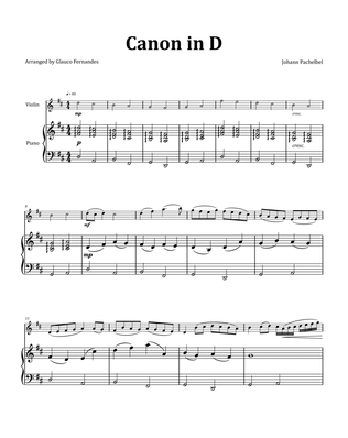 Book cover for Canon by Pachelbel - Violin & Piano