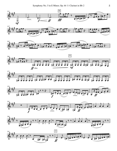 ‪Tchaikovsky‬ Symphony No. 5, Movement I - Clarinet in Bb 2 (Transposed Part), Op. 64