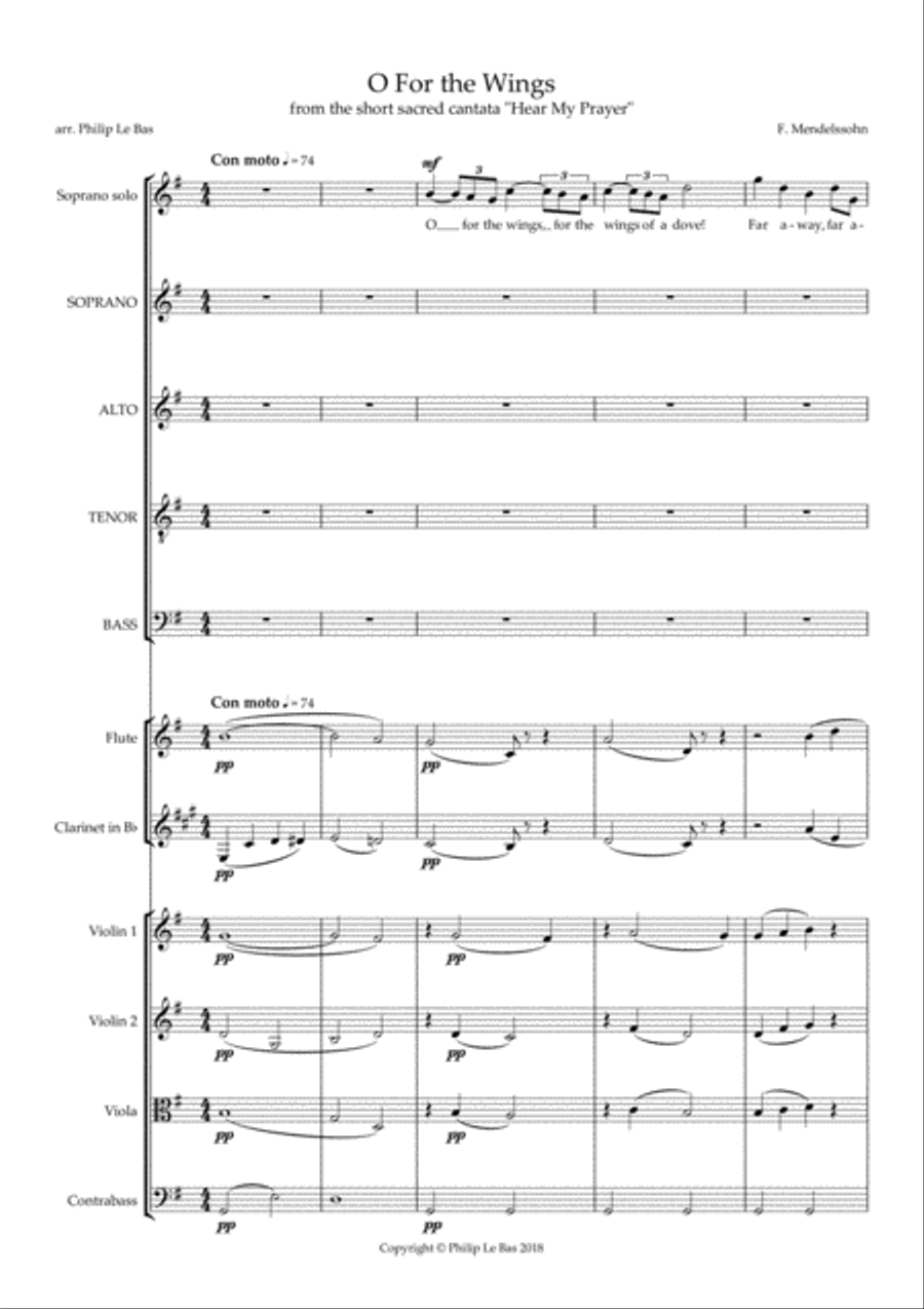 O for the wings of a dove 4-Part scores gallery preview page 1