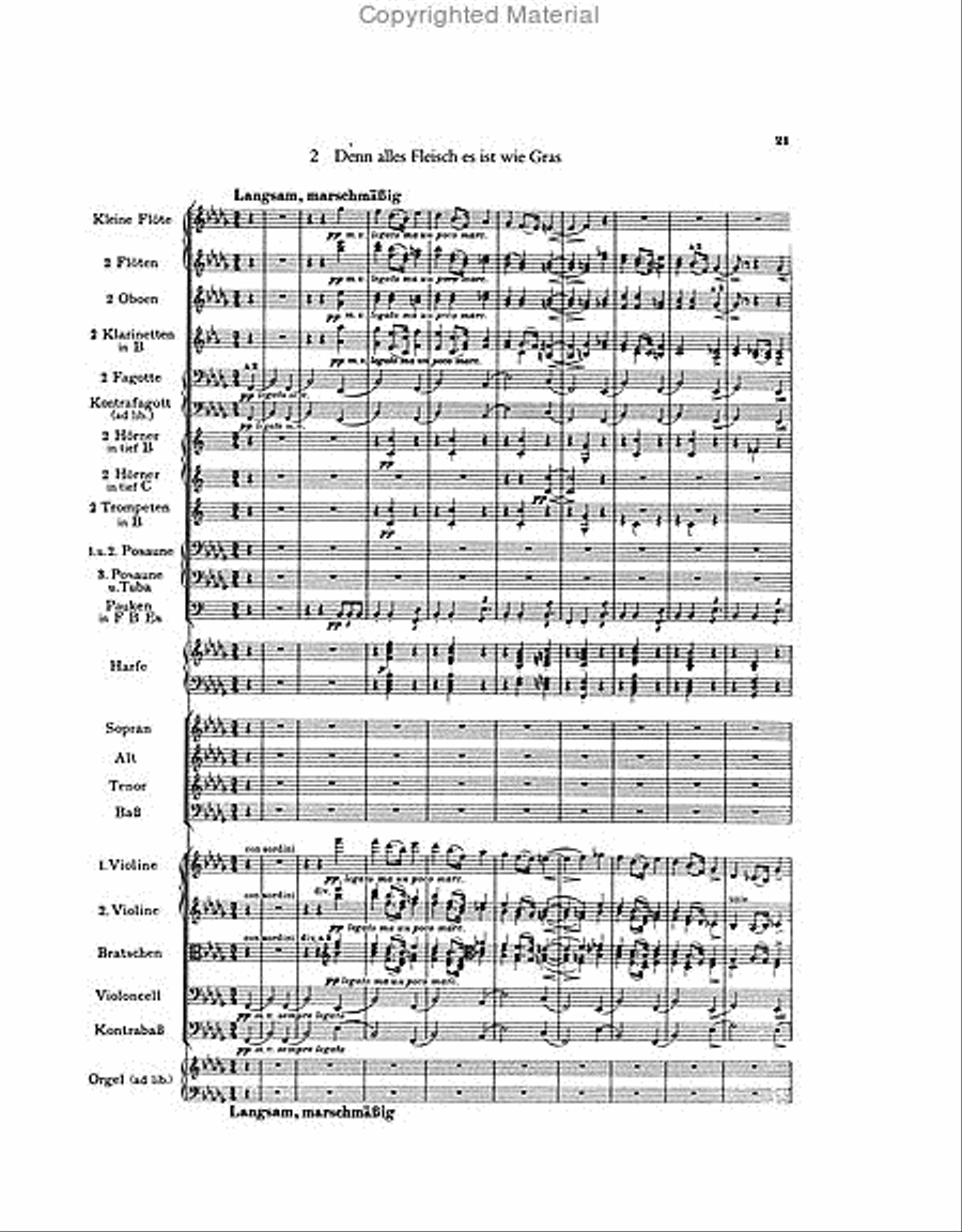 German Requiem in Full Score Choir scores gallery preview page 4