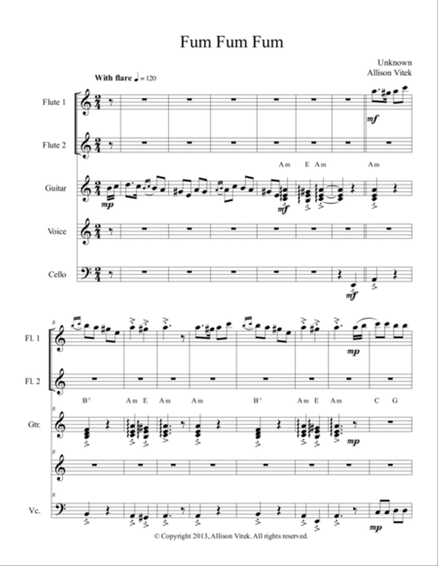 Fum Fum Fum Small Ensemble scores gallery preview page 3