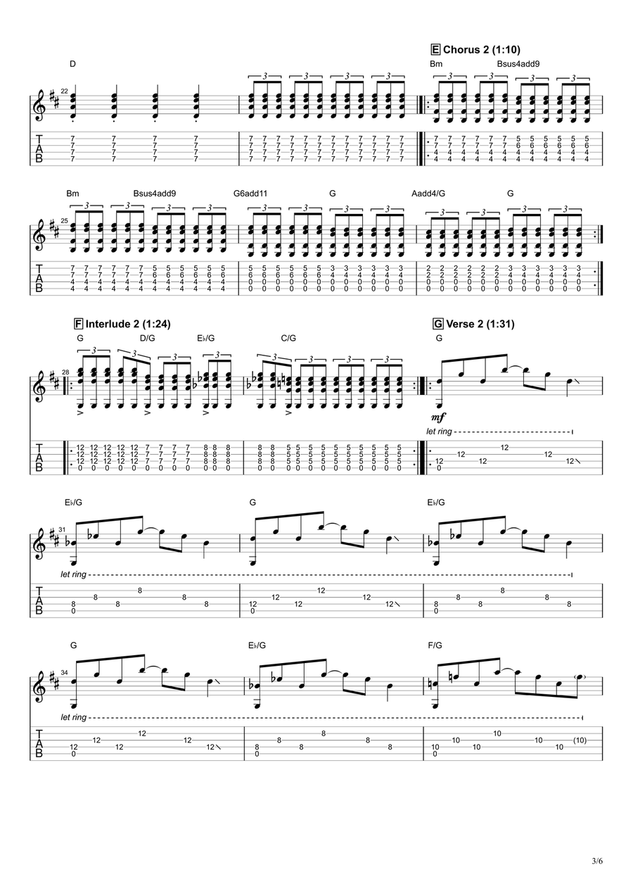 White Noise White Noise Acoustic Guitar scores gallery preview page 3