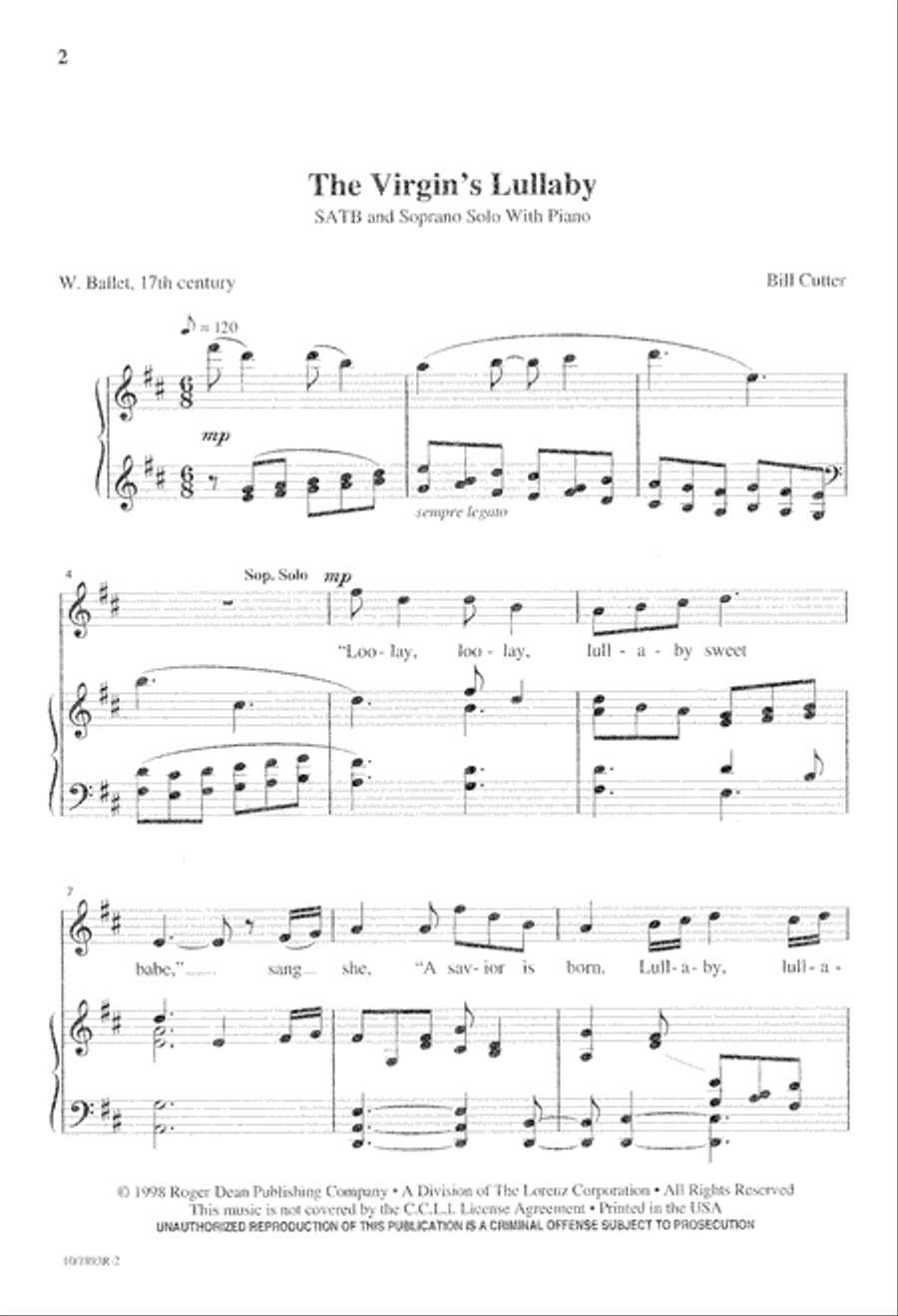 The Virgin's Lullaby 4-Part scores gallery preview page 2
