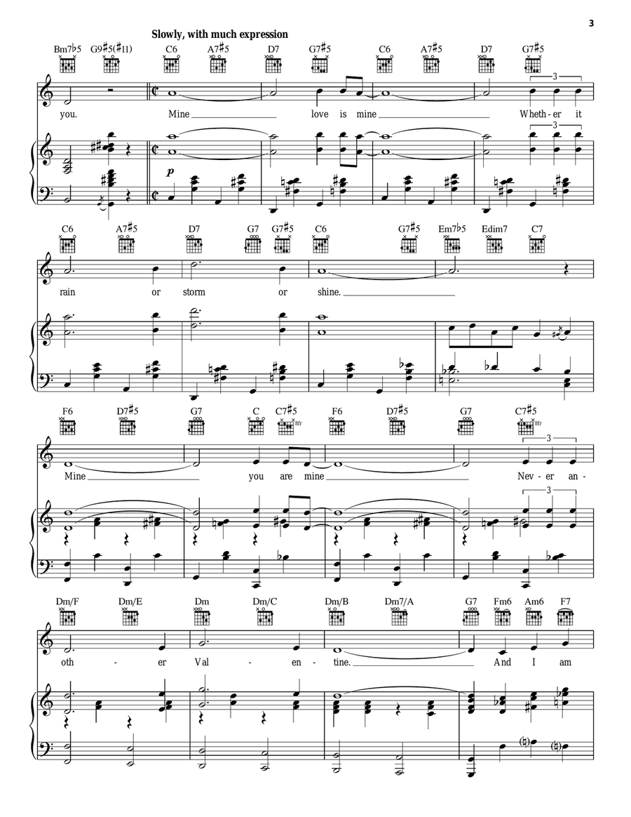 Mine Piano, Vocal, Guitar scores gallery preview page 3