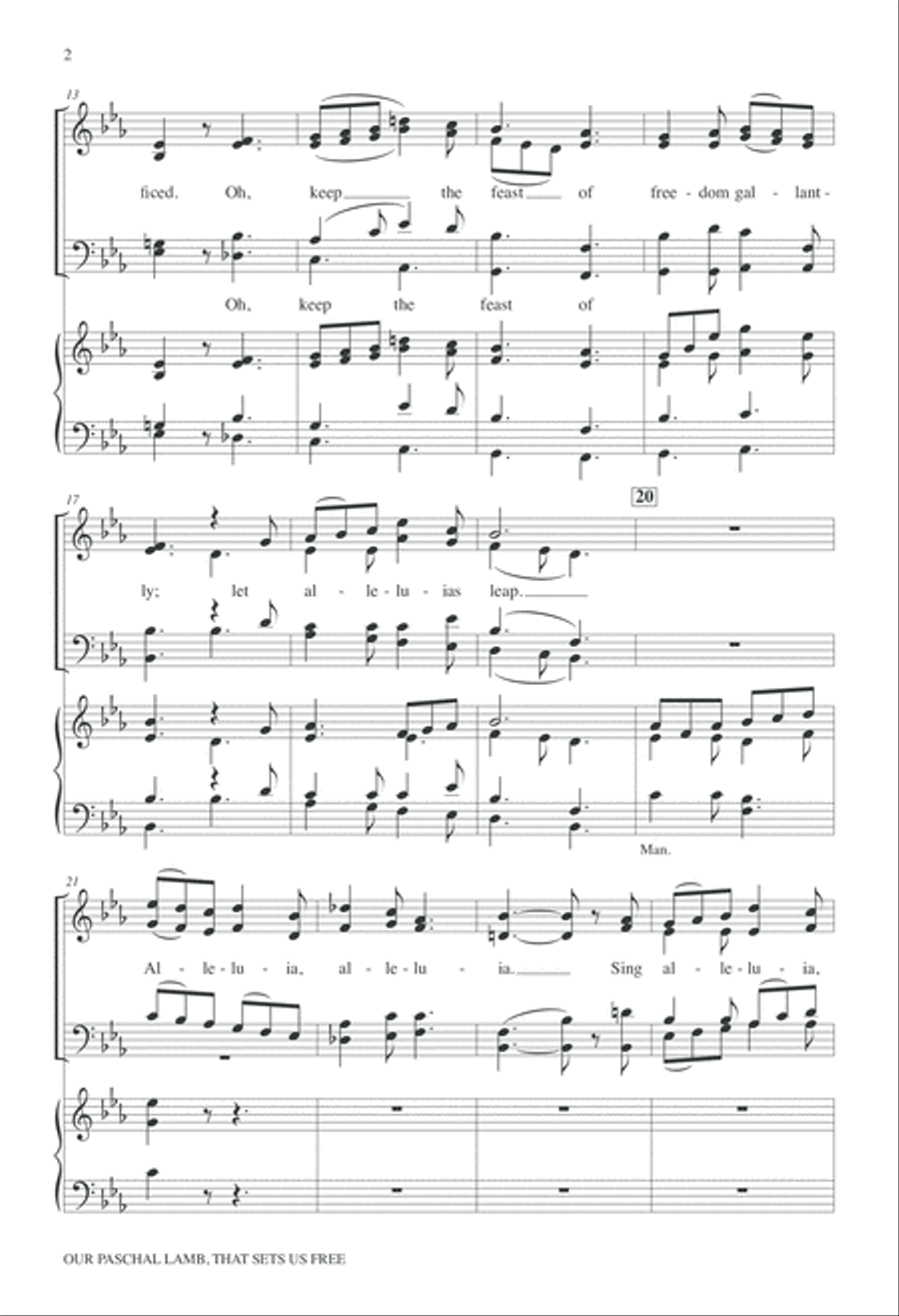 Our Paschal Lamb, that Sets Us Free 4-Part scores gallery preview page 2