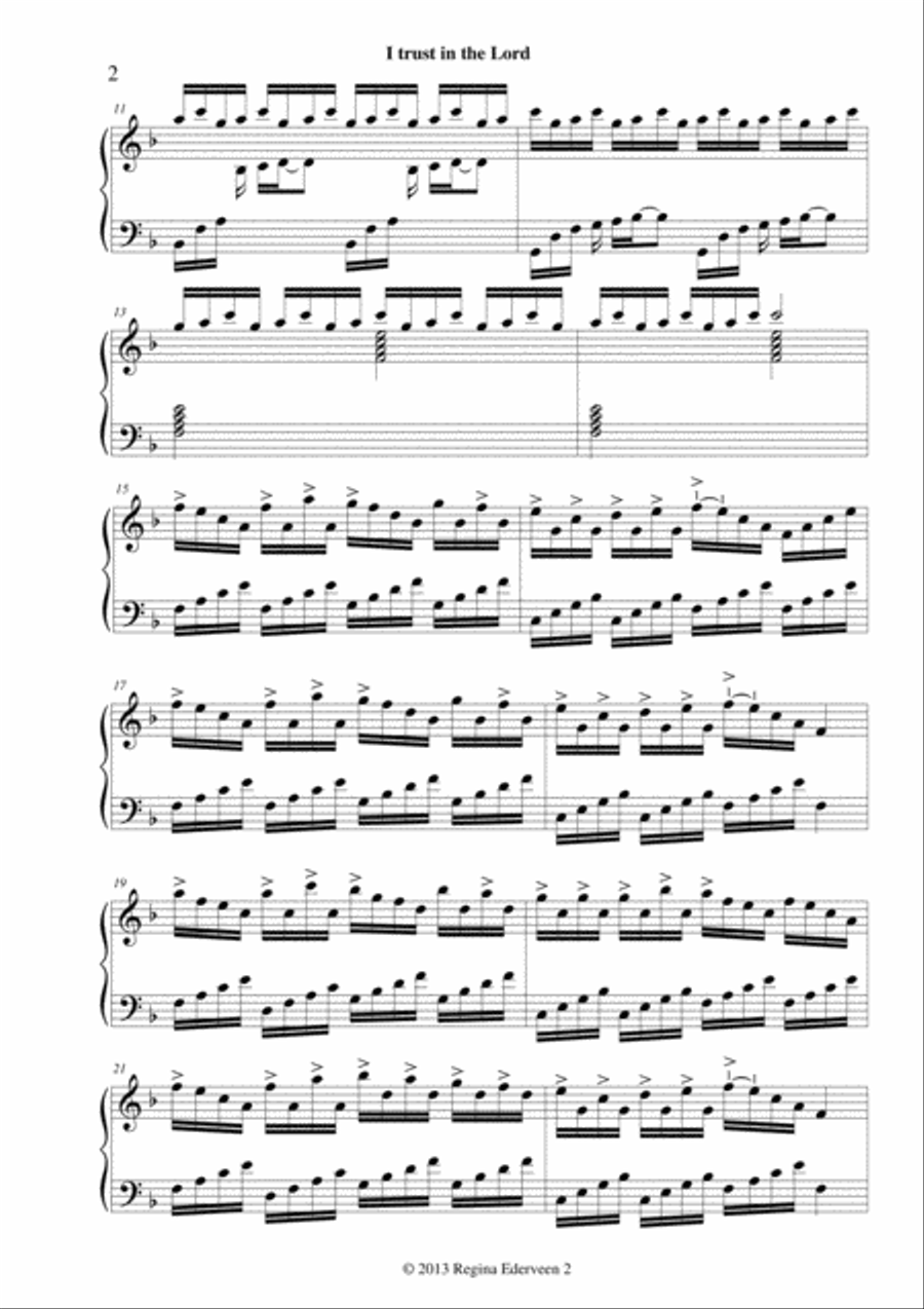 I trust in the Lord - lever harp solo Celtic Harp scores gallery preview page 2